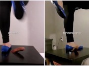 Preview 3 of Amateur Breaking in new Blue Madden Flats on his cock Shoejob