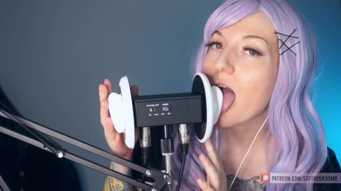 SFW ASMR - Ear Eating, Nibbling, Tingly Trigger Sounds - PASTEL ROSIE Safe For Work 3Dio Mic Licking