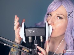 SFW ASMR - Ear Eating, Nibbling, Tingly Trigger Sounds - PASTEL ROSIE Safe For Work 3Dio Mic Licking