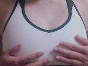 Preview 4 of I masturbated from the top of my sportswear.Nipple,Big boobs