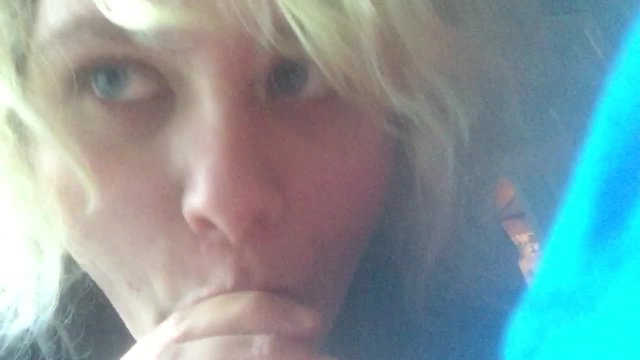 Blow Job POV. Cute Blonde Transboy