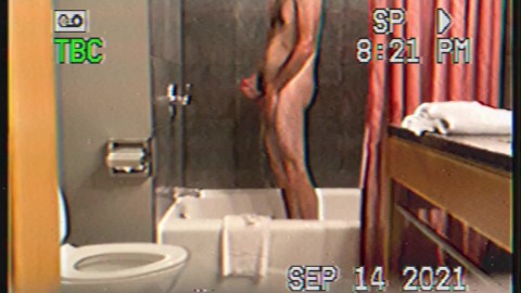 Masturabate in shower of the hotel room 