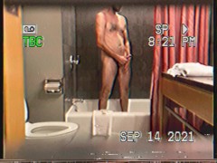 Masturabate in shower of the hotel room 