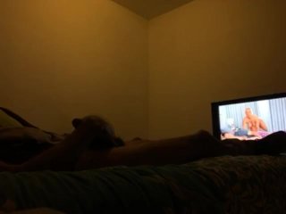 solo male, cumshot face, watching porn, masturbation