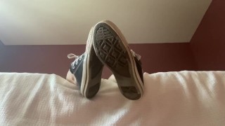 2- Phone Sex And Dirty Converse While Watching Step Sis While Hiding Under The Bed
