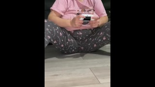 Milf Peeing On Herself While Playing Computer Games
