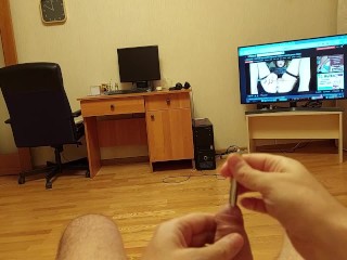 Small penis plug is fully inside pushed by theother cock sounding rod