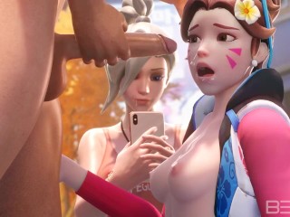 Mercy teaching Dva how tomake a Deepthroath_Blowjob