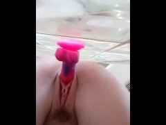 Naughty schoolgirl films dildo fucking for teacher