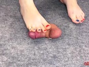 Preview 3 of Sexy Feet Mistress Spanks Dick And Balls EasyCBTGirl