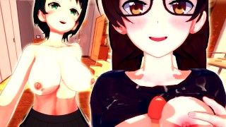 Alugando Muitas Namoradas Foda Shizuru E Ruka Anime Alugar Uma Namorada 3D Hentai Sem Censura