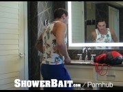 Preview 2 of ShowerBait Tight Booty Shower Sex With Hunks