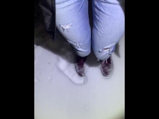 Girl Desperately Pisses Her Jeans InThe Snow