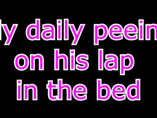 pee bed, morning pee, piss, pee on him