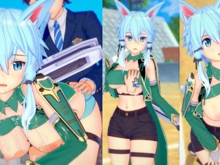 [hentai Game Koikatsu! ]have Sex with Big Tits SAO Shinon(ALO).3DCG Erotic Anime Video.