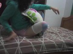 Diapered Trans Girl Mindlessly Humping a Pillow