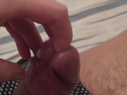 Preview 4 of Figer in peehole play handjob - fingerjob and cum play