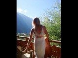 Good morning for petite blonde in the Swiss Alps