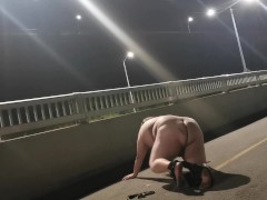 Chub Slave Strips Naked in Public and Masturbates