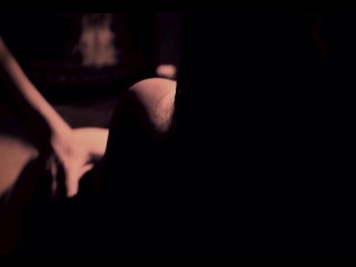 gothic girl with a big ass fucks hard in the shadows! Huge cock opens her_pussy