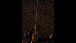 Piss next to road