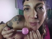Preview 4 of Cecile Pleasure plays with a lollipop in her pussy -PORN ART