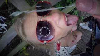 Naughty Sucks My Cock Outdoors In The Dutch Polder Sprayed All Over Her Face