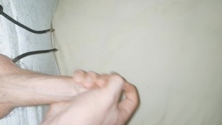 19 year old jerks off in bed and cums on the sheet
