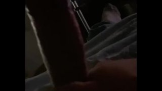 Solo male at home jerking off before cumming