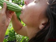 Preview 1 of Garden Play: Long Bean Whipping, Bisexual Bittermelon, Squirting, and More!