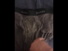 Jacking my load onto cum stained underwear - Screenshot 8 of 16 - Load Moaning