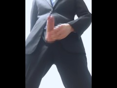 スーツ男子がチャックをおろしてオナニー！ 素人 個人撮影 自撮り エロ フェチ コスプレ 女性向け ゲイ バイ - Screenshot 6 of 16 - Japanese