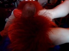 Furry fuzzy slides footjob