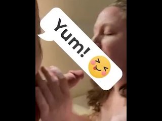 vertical video, pov bj, home video, curly hair