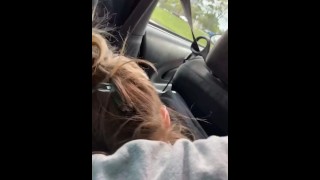Blowjob Done By A Girl's Friend While Her Girlfriend Is Driving