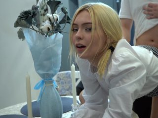 The HOT blonde schoolgirl didnot pass the exam! I took_her PUSSY!