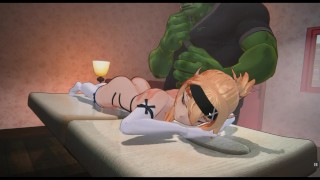 Orc Massage [3D Hentai game] Ep.2 Naughty elf lady likes giant orc hand on her body