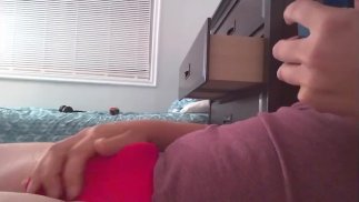 穿着性感的红色比基尼三角裤第 2 部分