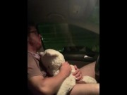 Preview 3 of Public Plushie Porn - Fucking My Teddy Bear in My Car in a Parking Garage at a Local College