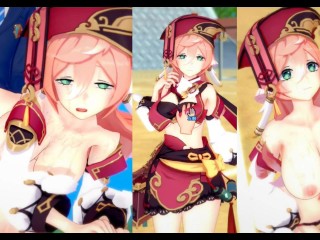 [Хентай-игра Коикацу! ] Займитесь сексом с Большие сиськи Genshin Impact Yanfei.3DCG Эротическое ани