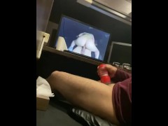 Masturbating using TENGA while watching Japanese porn video