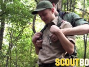 Preview 3 of ScoutBoys - Hot hung Scoutleader barebacks cute hairless scout in wood
