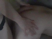 Preview 2 of Wife pegging husband bent over on couch