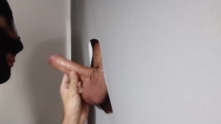 boy with big balls loaded with milk comes to gloryhole to unload in my mouth.