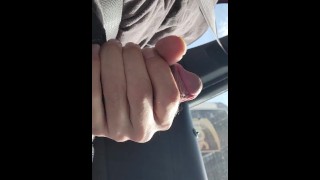Too horny had to play with my cock in a parking lot!
