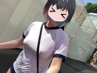 I went to Harajuku and wore gym clothes and bloomers with nobra, and ate crepes with toys_on!