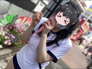 I went to Harajuku and wore gym clothes and bloomers with no bra, and ate crepes with toys on!