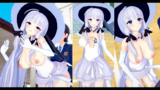 [Hentai Spel Koikatsu! ]Heb seks met Grote tieten Azur Lane Illustrious.3DCG Erotische Anime-video.