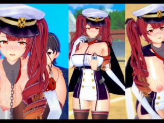 [hentai Game Koikatsu! ] Faça Sexo com Peitões Azur Lane Honolulu.Vídeo 3DCG Anime Erótico.