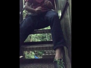 masturbation on the stairs